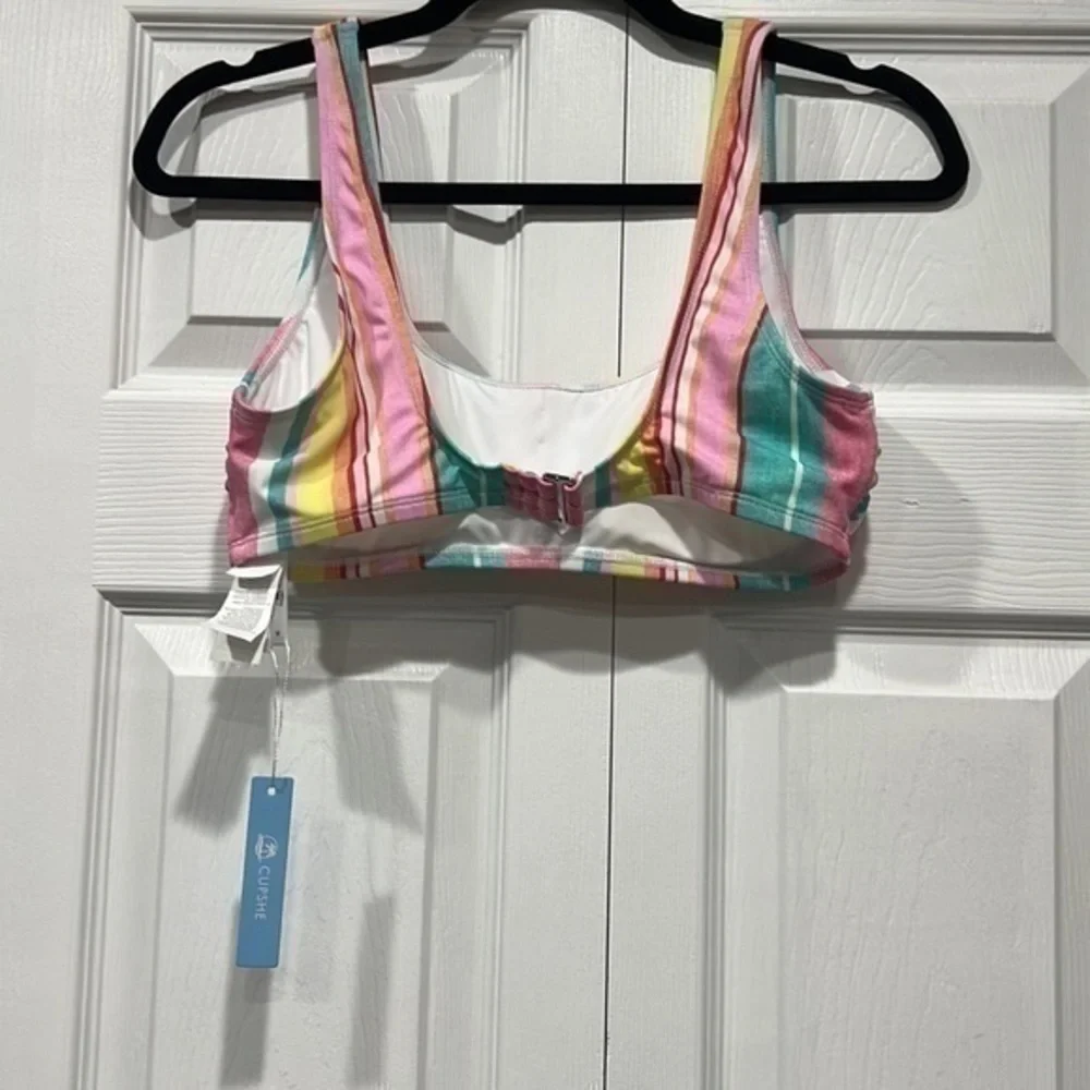 🔴NWT Cupshe Soleil Stripe Bralette Bikini Top